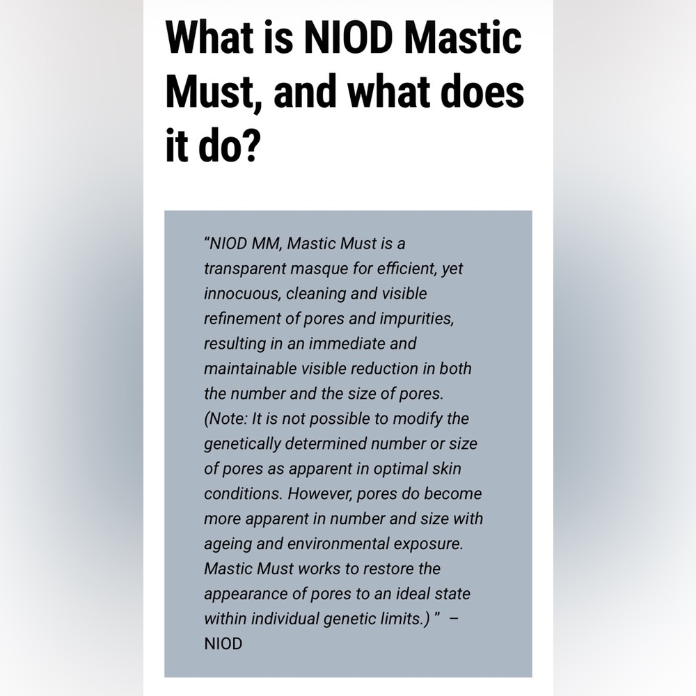 NIOD Mastic Must - 10 Minute Face Masque. New in sealed box. 90ml - Picture 5 of 12